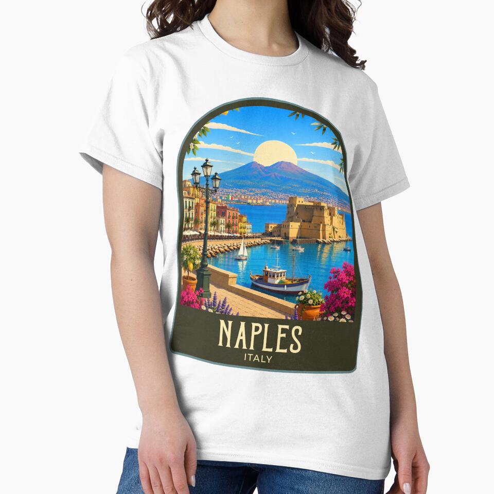 Naples Vintage Travel Illustration by HomeLivingCo