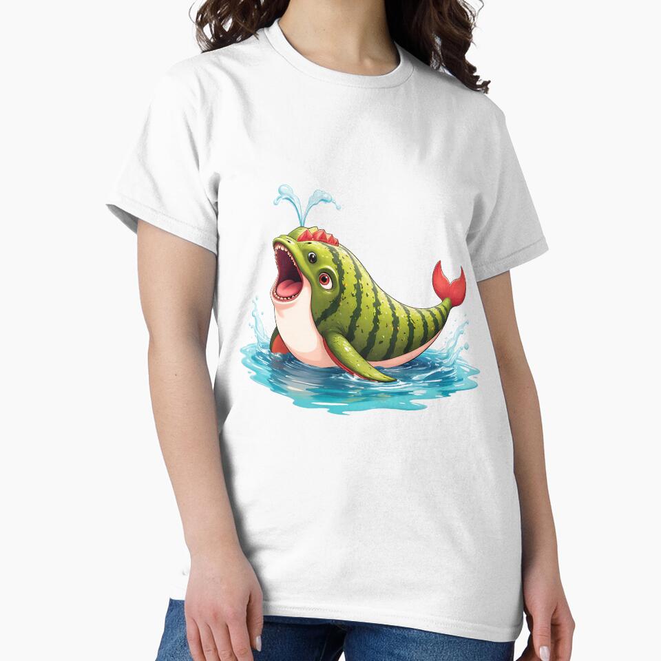 Funny Kawaii Watermelon Whale by Itsheartshop