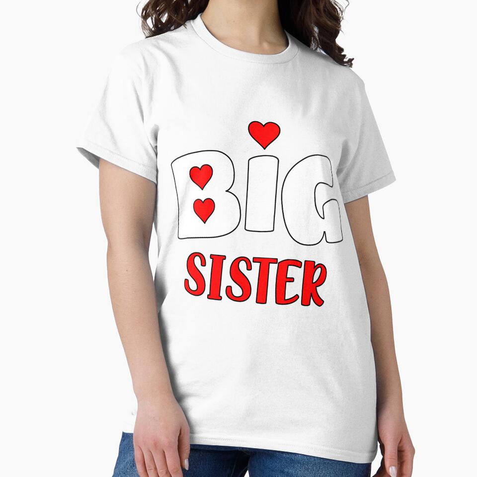 Big Sister T Shirt Loveheart by thebeardedscot
