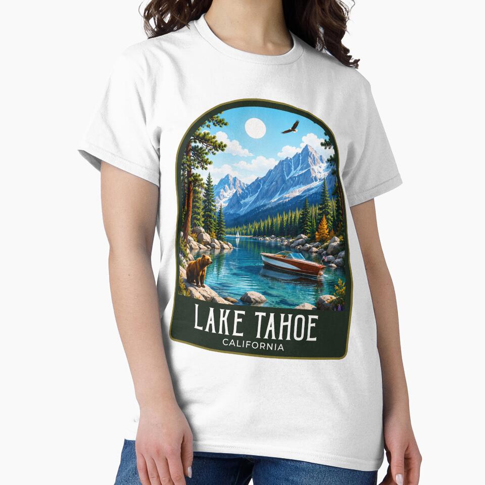 Lake Tahoe Vintage Travel Illustration by HomeLivingCo