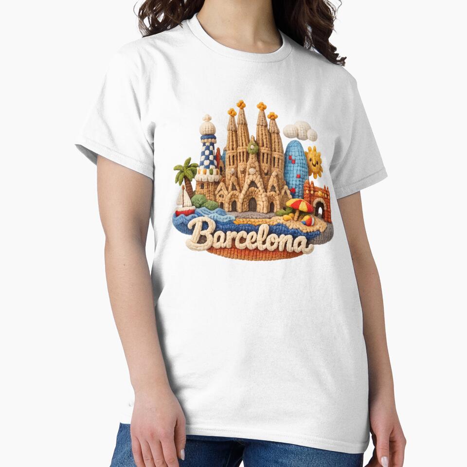 Cute Knitted Barcelona Landmark | Handmade Yarn City Travel Souvenir by Moons Studio