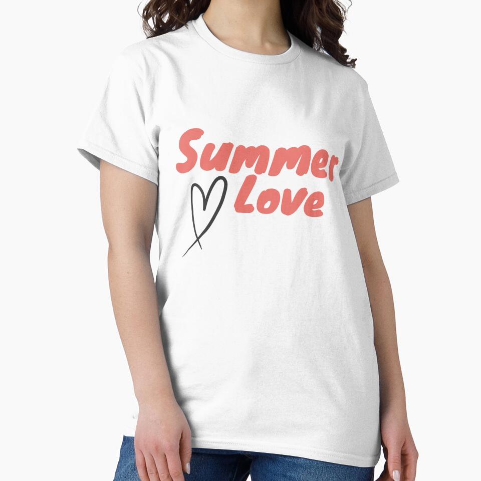 Summer Love Typography Cute Romantic Heart Minimalist Design by HYPNK