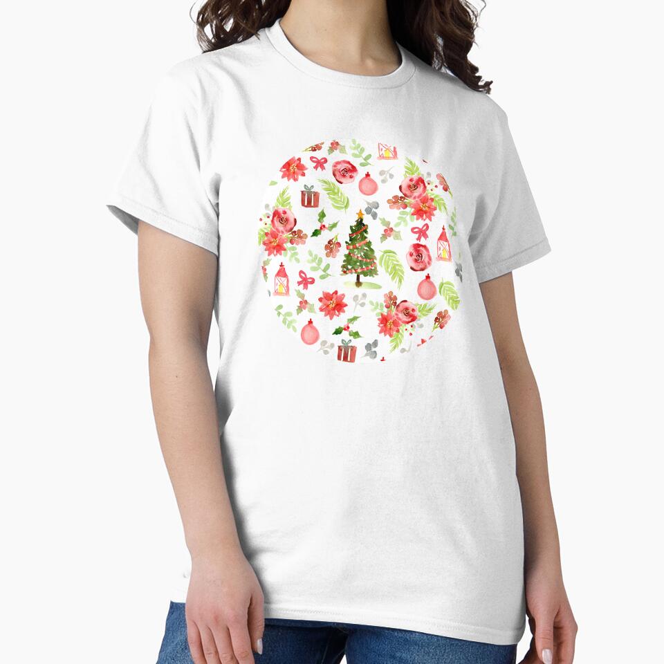Watercolor Christmas Holiday Pattern by Harpley Design Studio