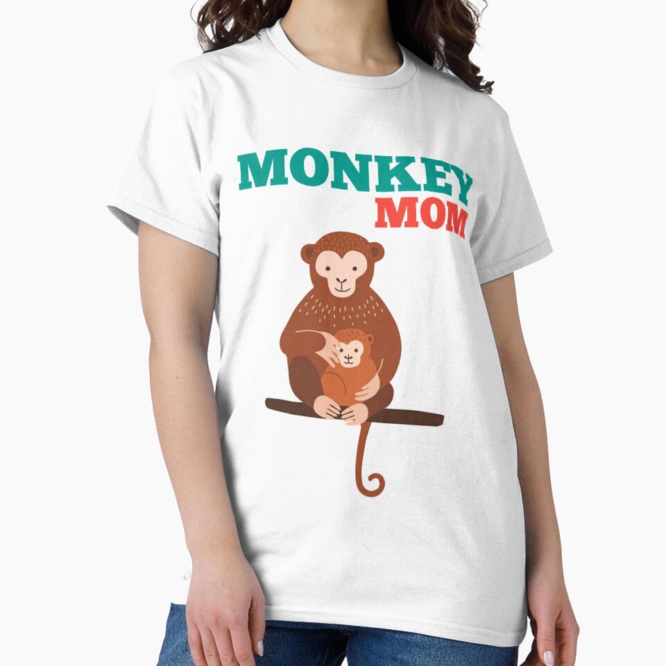 Monkey Mom Animal Lover Gift for Mother by KitsuneCostum