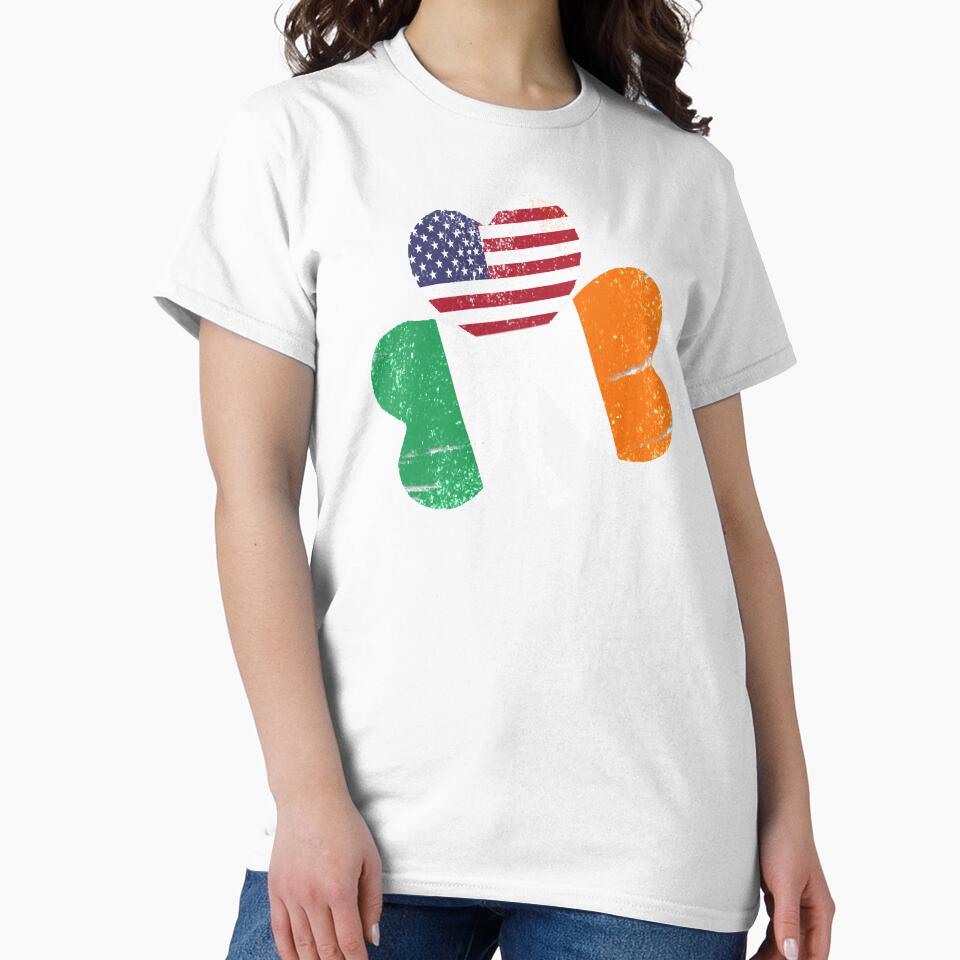 vintage Shamrock Ireland US Flag st patricks day gifts 2021 by Kasantimo