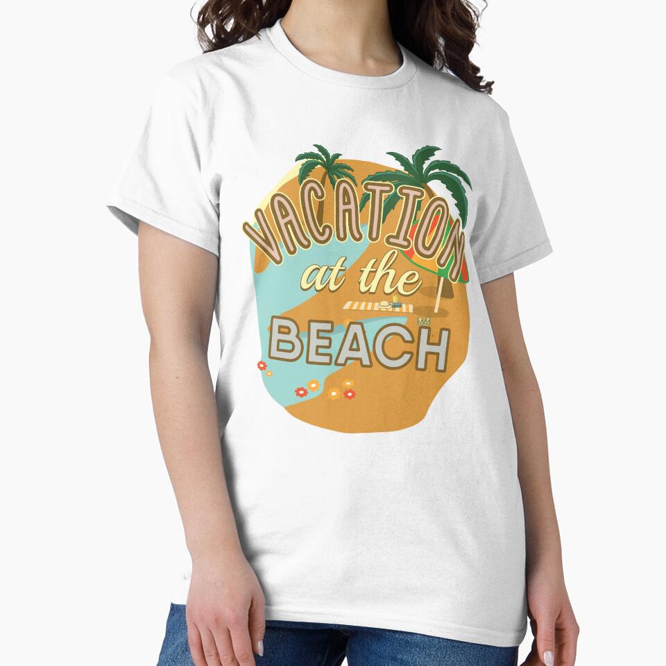 Vacation at the beach in summer with text by Innet