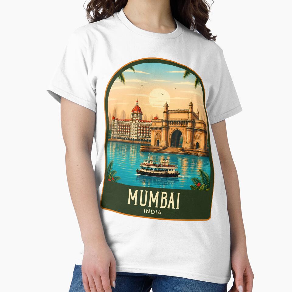 Mumbai Vintage Travel Illustration by HomeLivingCo