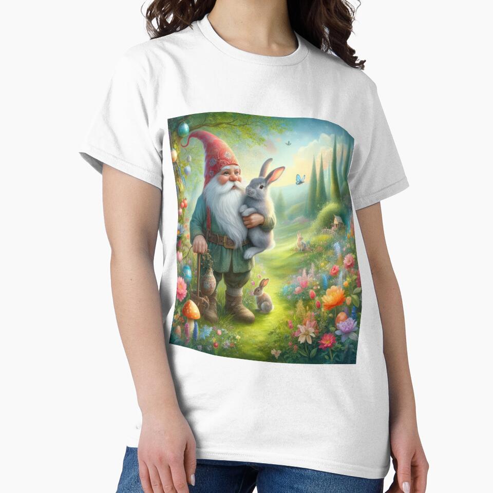 gnome with a rabbit in the forest happy fantasy easter landscape by Expressions-Sel