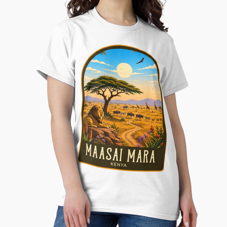 Maasai Mara Vintage Travel Illustration by HomeLivingCo
