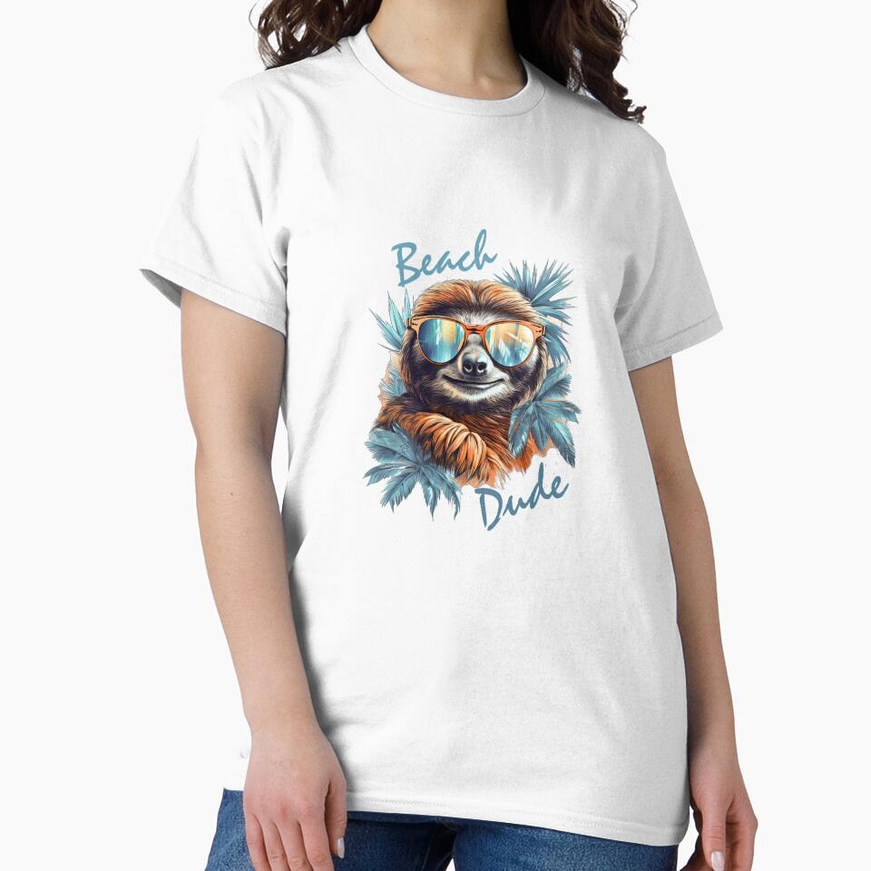Beach Dude Sloth by TeePulseMania