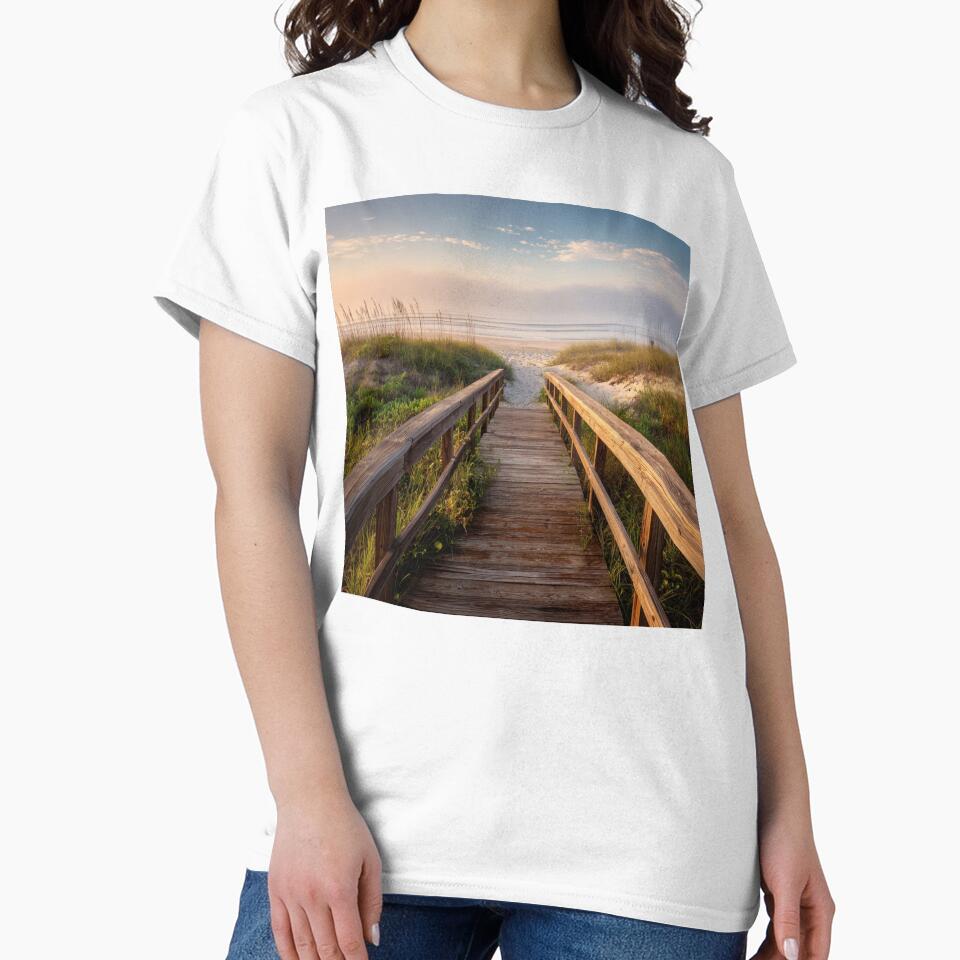 Serene beach boardwalk seascape by dcrc