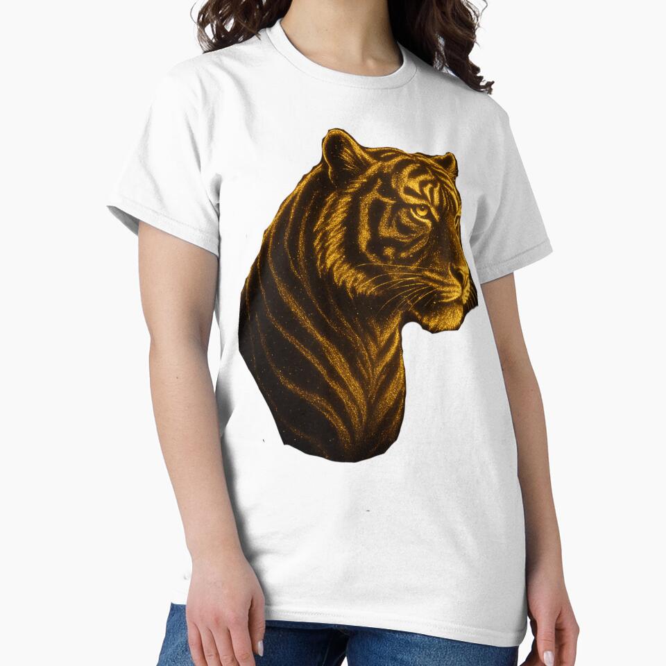 Golden Tiger Glow | Mystical Sparkling Tiger Silhouette by WhyNotZuK
