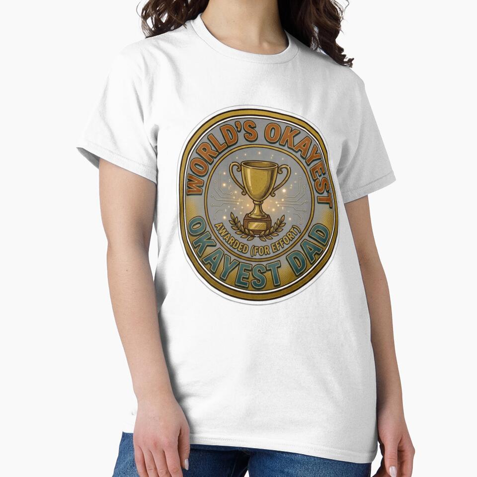 World’s Okayest Dad Optimized Title (copy-paste): Worlds Okayest Dad T-Shirt | Funny Dad Joke | Fathers Day Gift by Clintora