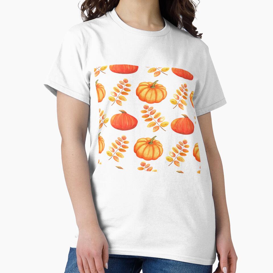 Pumpkin and leaves pattern by Designhub14