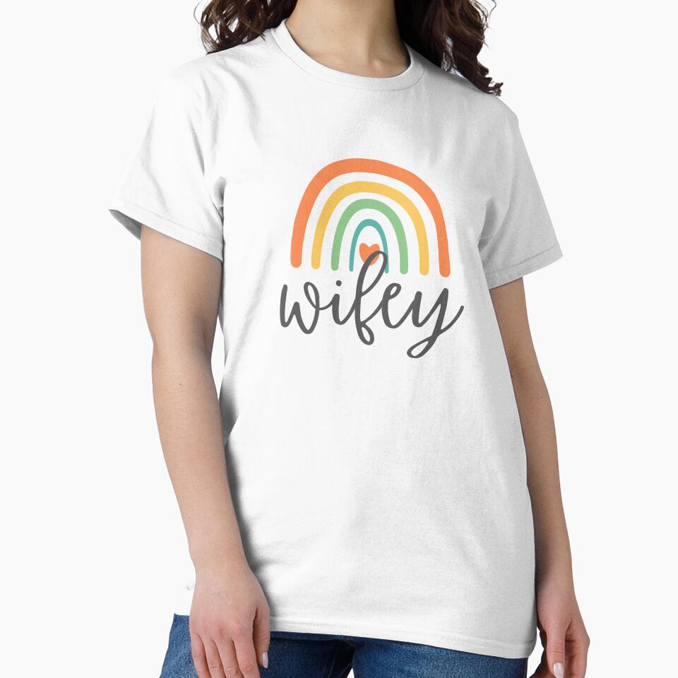 Wifey - Colorful Rainbow - Heart - Cute Gift for Your Wife by patternjp