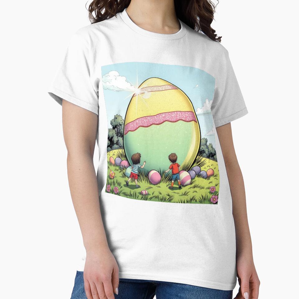 Easter egg colored in a meadow with children spring,Happy Easter,Easter Day,easter illustration by Expressions-Sel