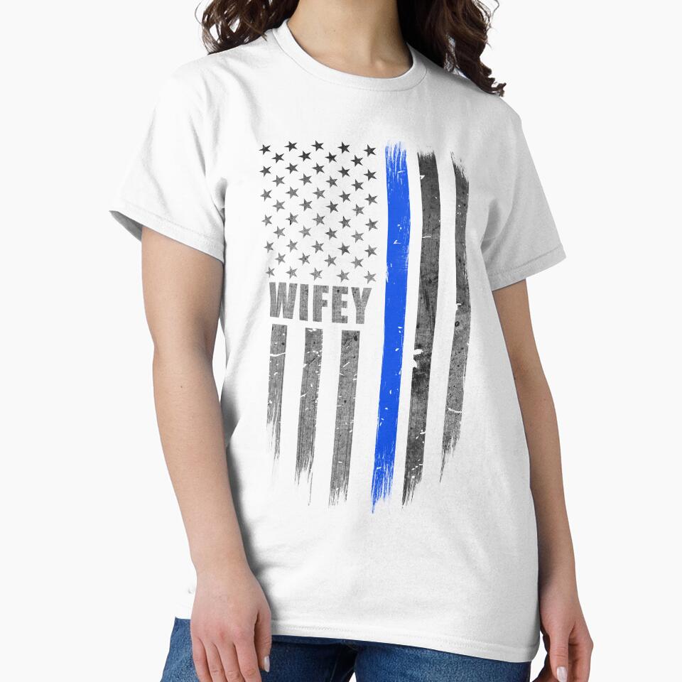 Police Wife Thin Blue Line Flag Police Officer Gift Law Enforcement Deputy Sheriff Wifey by bluelinegear