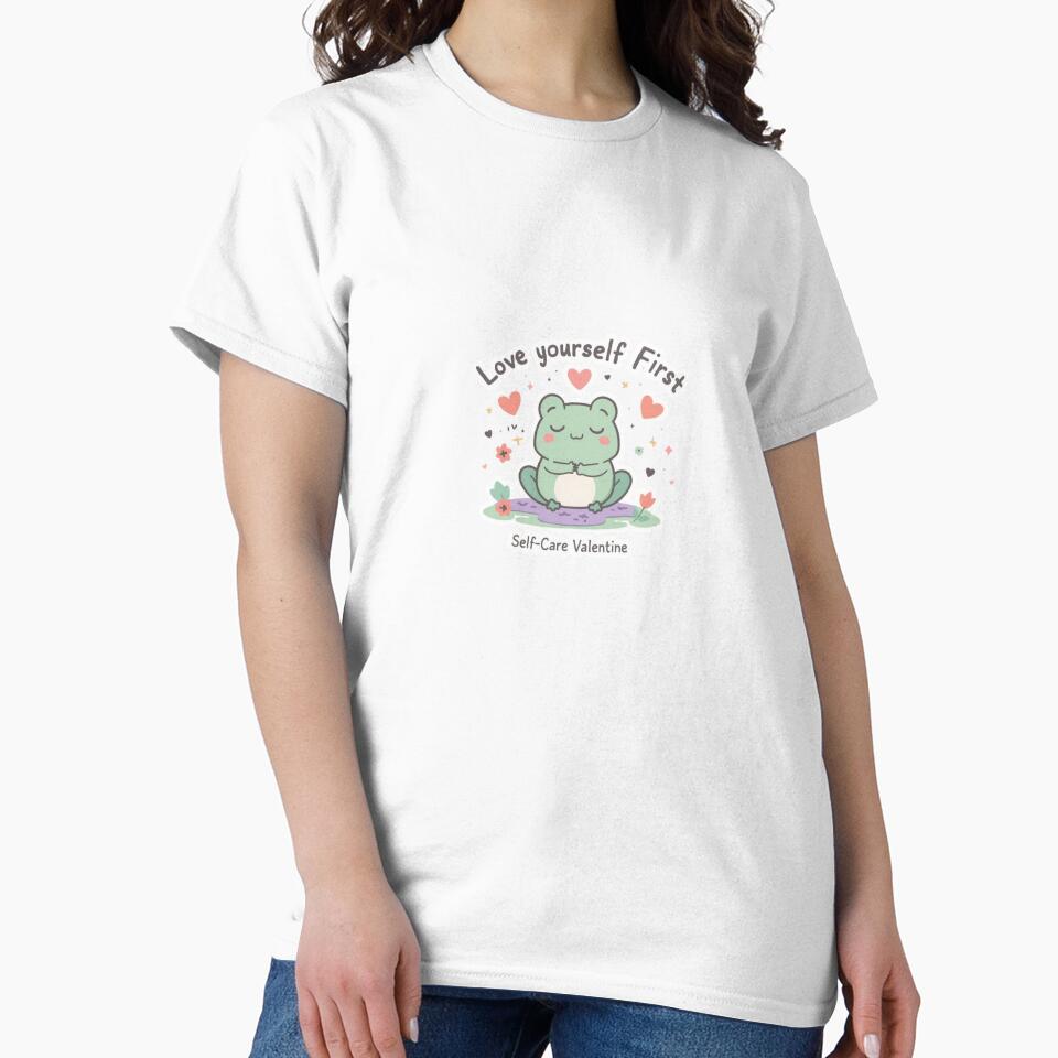 Love Yourself First - Self Care Valentine Frog Sticker by OrikuStudio