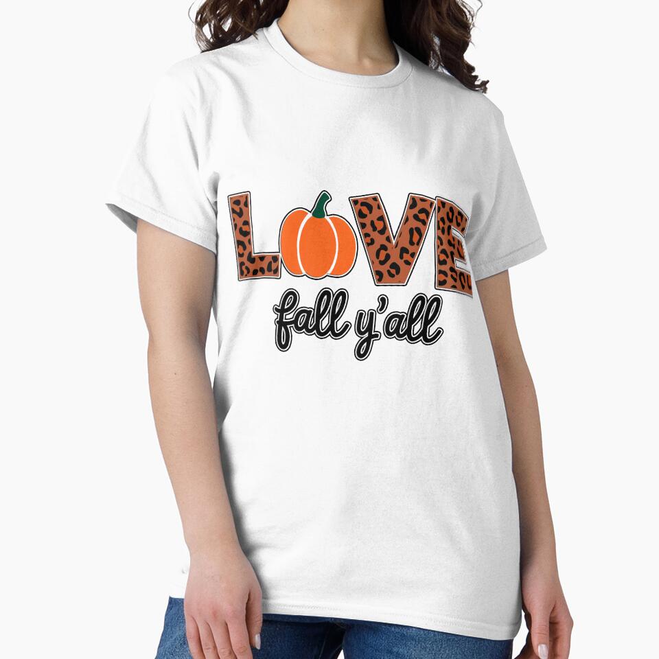 Love Fall Y'all Pumpkin Leopard Print Autumn Decor by Witsprings