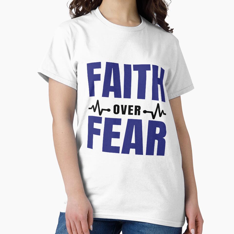 Faith Over Fear - Motivational Slogan Quotes by Delandor