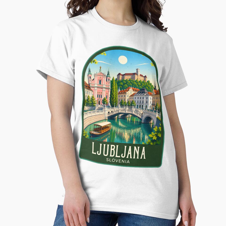 Ljubljana Vintage Travel Illustration by HomeLivingCo