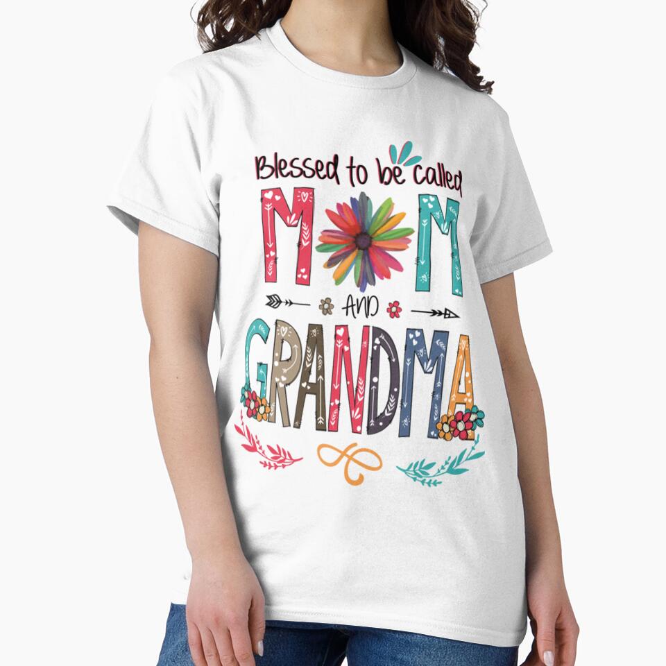 Vintage Flower Blessed To Be Called Mom And Grandma Wildflower Happy Birthday Mothers Day Merry Christmas Hoodie by HazelBergna
