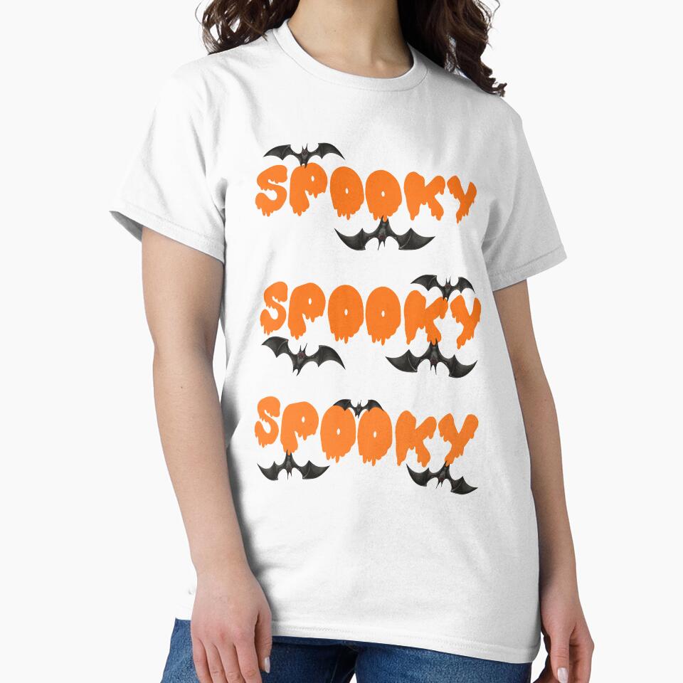 Three Time Spooky Quote With Creepy Bats - Halloween by TeesFashion