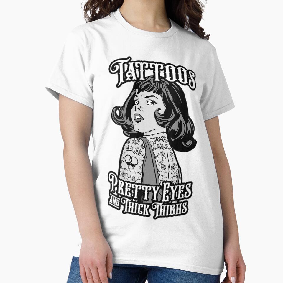 Tattoos Pretty Eyes And Thick Thighs Vintage Tattoo Pop Art by GrandeDuc