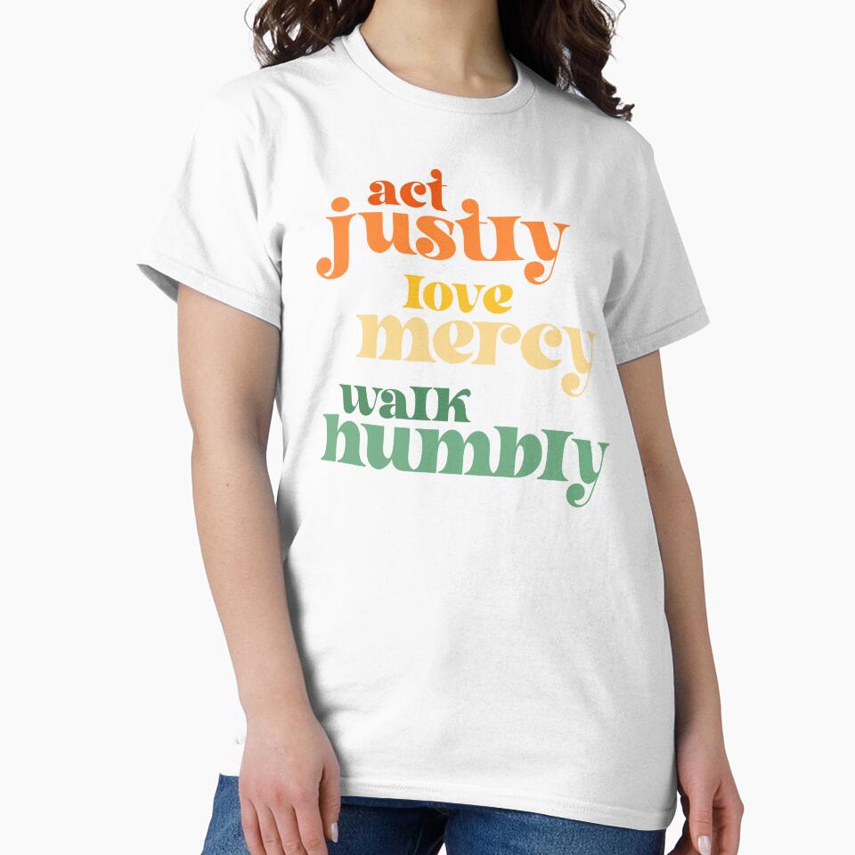 Act Justly, Love Mercy, Walk Humbly - social justice Bible (retro bright colors) by Ofeefee
