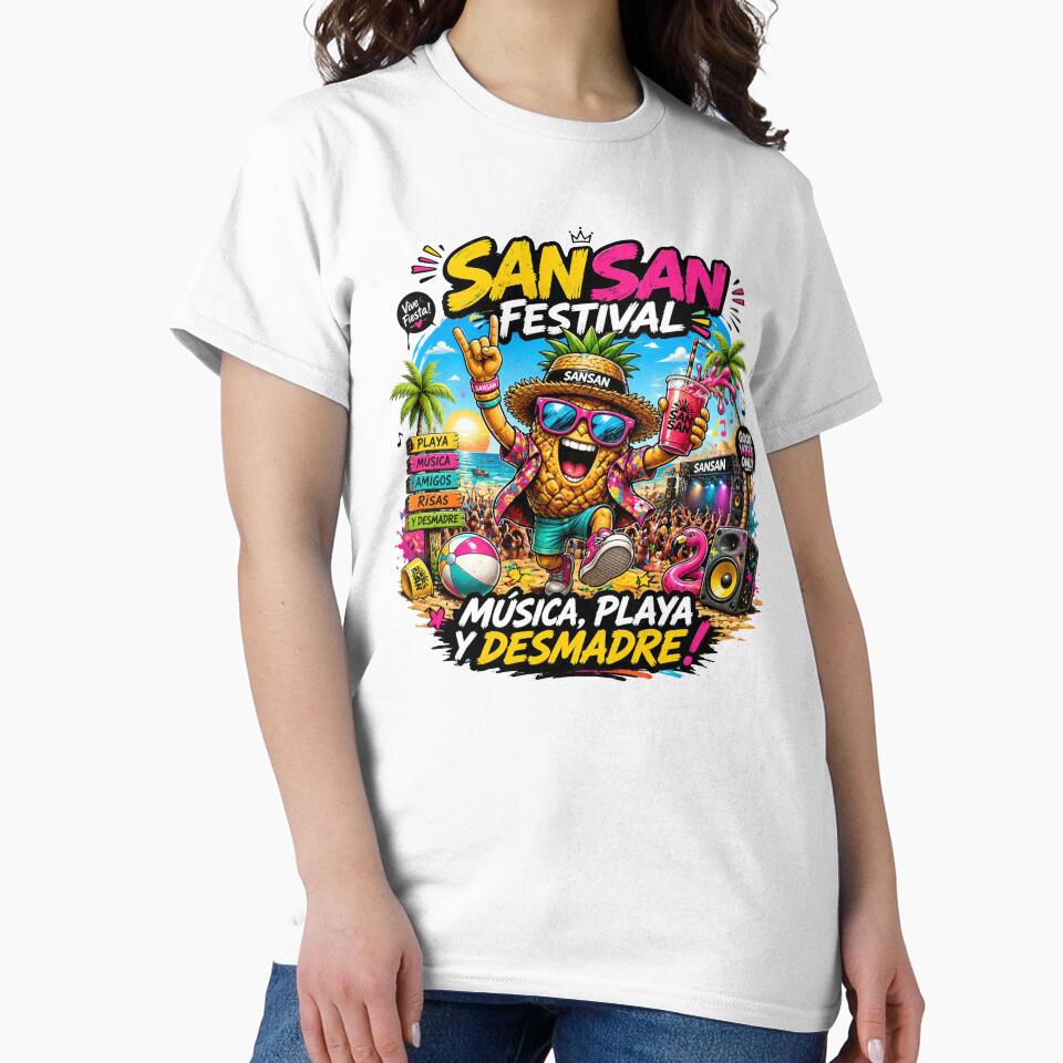 SanSan Survivor T-Shirt – Funny Festival Shirt | Indie Music & Sangria Party Tee | Spain Festival Graphic by Sushikidsntod