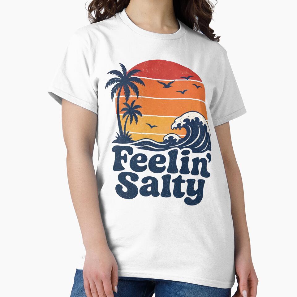 Funny Feelin Salty Beach Summer Vacation Vintage 70's Retro by clothesy7