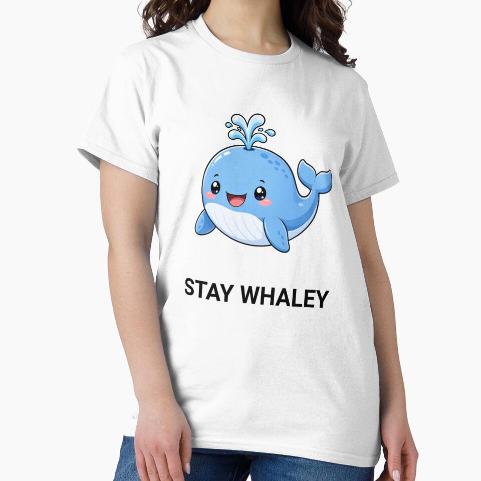 Stay Whaley Sweet Kawaii Whale Saying by BoosterShop