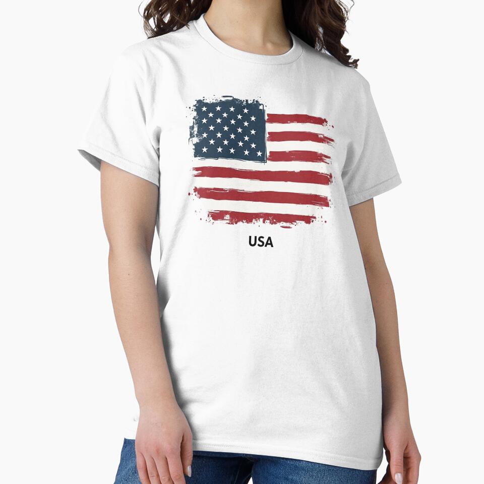 Minimalist USA Shirt – Simple Patriotic 4th of July Tee by SNW-Collective