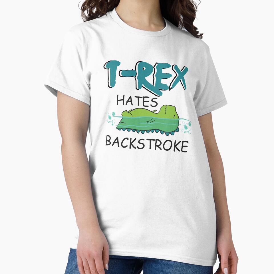Trex hates backstroke dinosaur swim team funny swimming gift by hadleydesigns