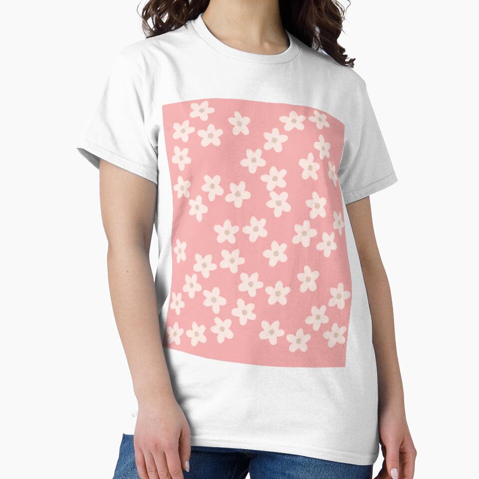 Spring Floral Daisy Print in Pastel Pink by WildeandCo