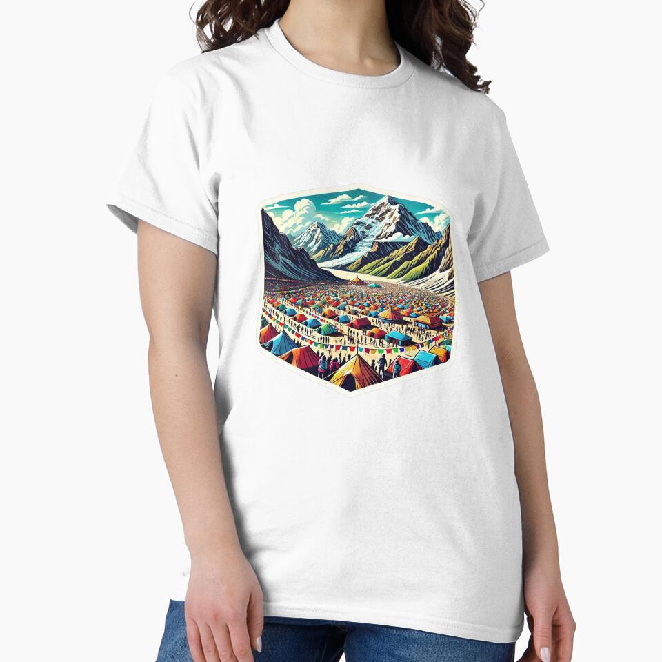 Vibrant Mountain Festival - Mountain Climbing Day T-Shirt by Taans-Creation