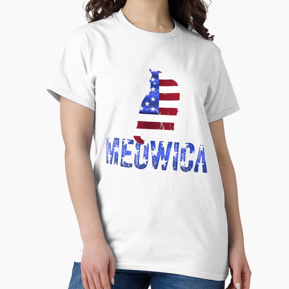 Meowica Happy Fourth Of July Independence Day stars on black background by UncleStuScience