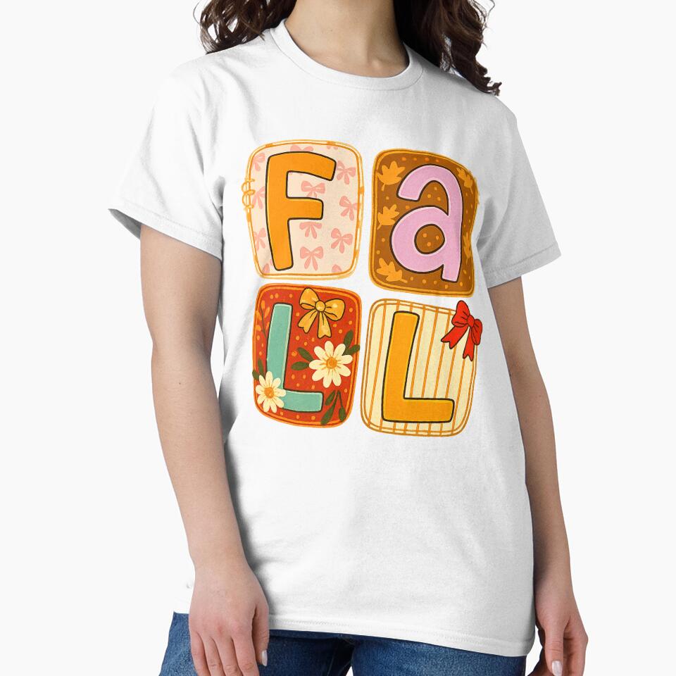 Falling shirts｜Fall festivities｜Fall patchwork quilt｜Fall coquette hoodie｜coquette bow｜fall preppy png｜fall festival autumn｜fall autumn girl by PixelBlooming