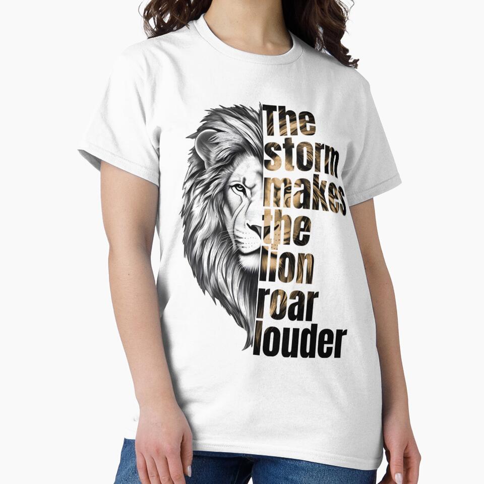 The Storm Makes the Lion Roar Louder - Motivational Lion Design by Pavel1981