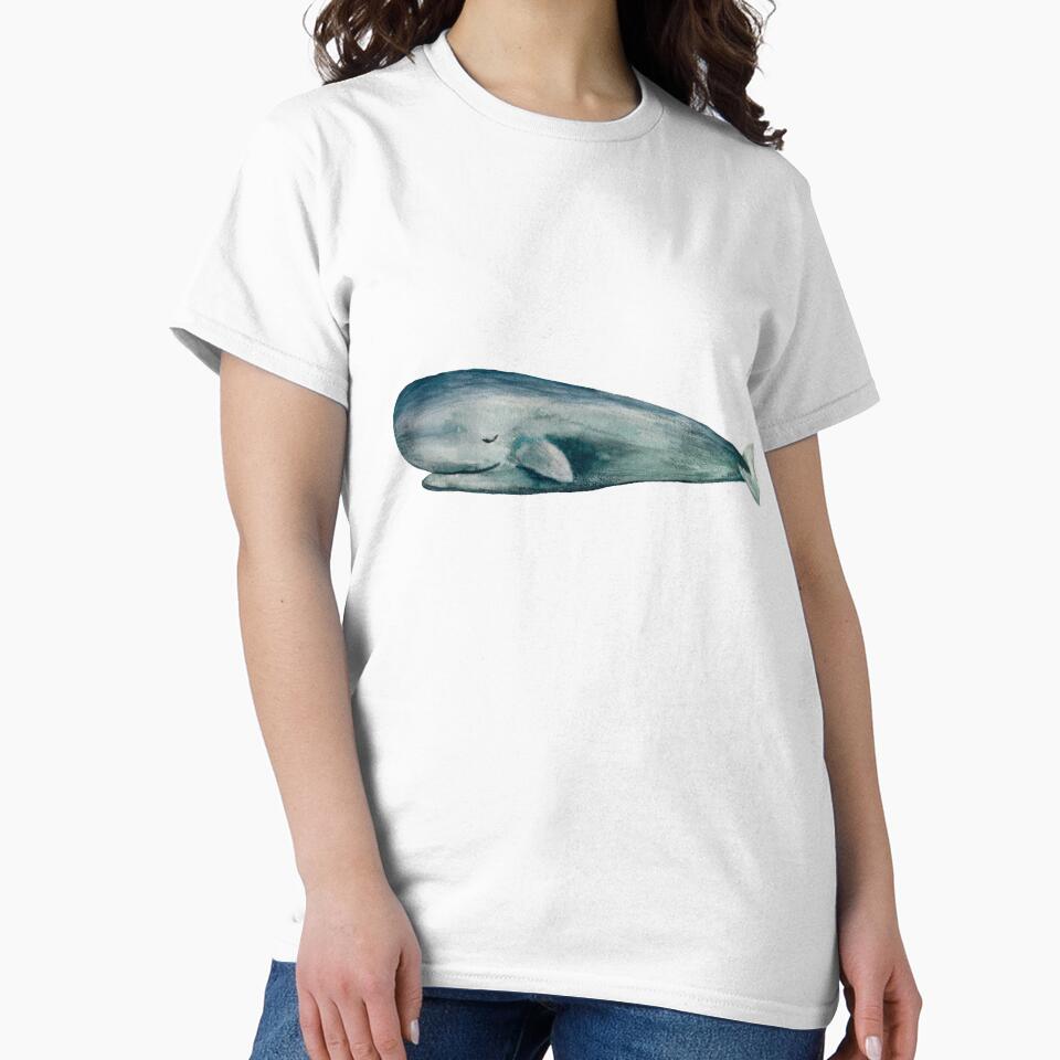 Whale blue sea ocean fish watercolor illustration by Yana Mustafina | Boho Soulful Designs