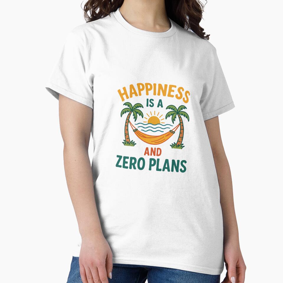 Happiness Is a Hammock and Zero Plans T-Shirt | Cozy Summer Shirt | Chill Vibes Tee |Tropical Vacation Graphic Tee | Unisex Gift by TeeFactory1