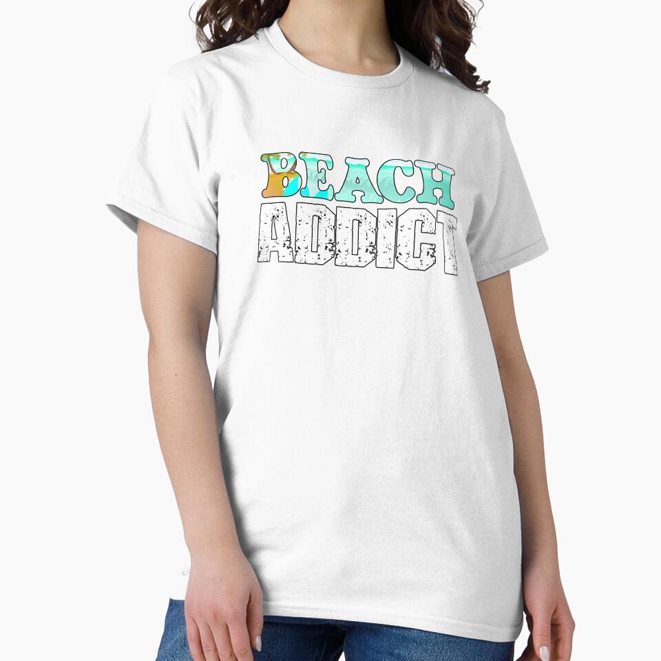 Beach Addict Funny Ocean Lover Quote by SharpThreadZ