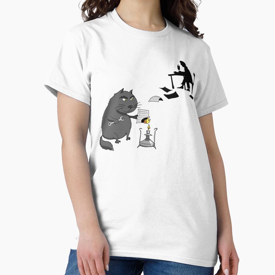 Manuscripts don't burn - The Master & Cat Behemoth - Funny Mikhail Bulgakov "The Master and Margarita" Gift by r-silver