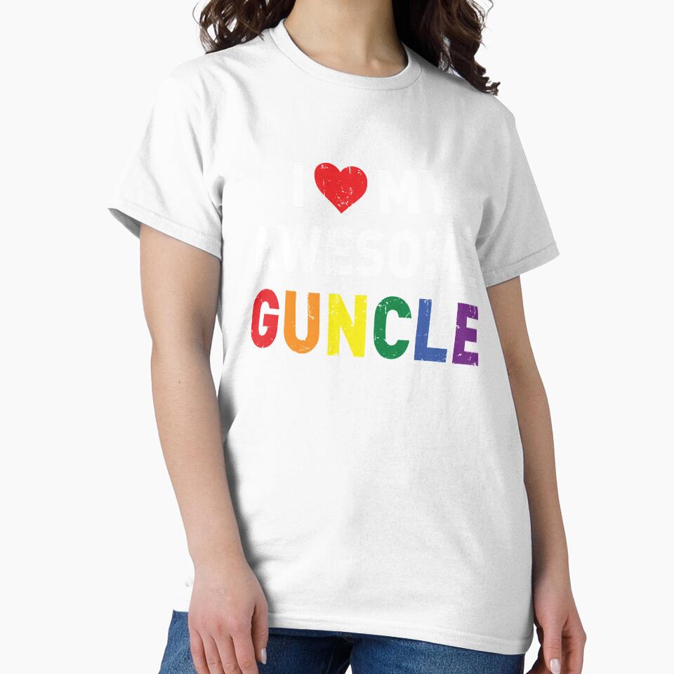 I Love My Awesome Guncle I Heart Love My Gay Uncle Gift by MarOlv