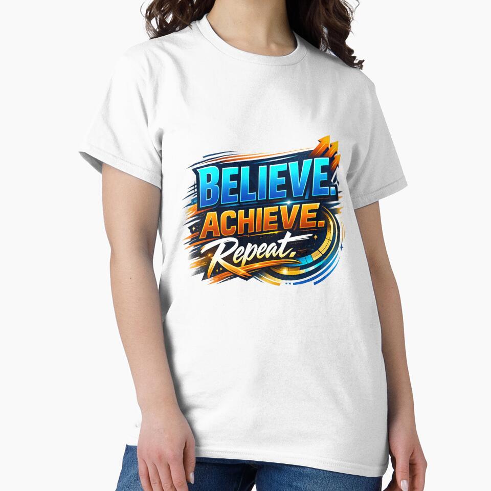 Believe. Achieve. Repeat. | Modern Motivational Typography Design by AnanthDesign