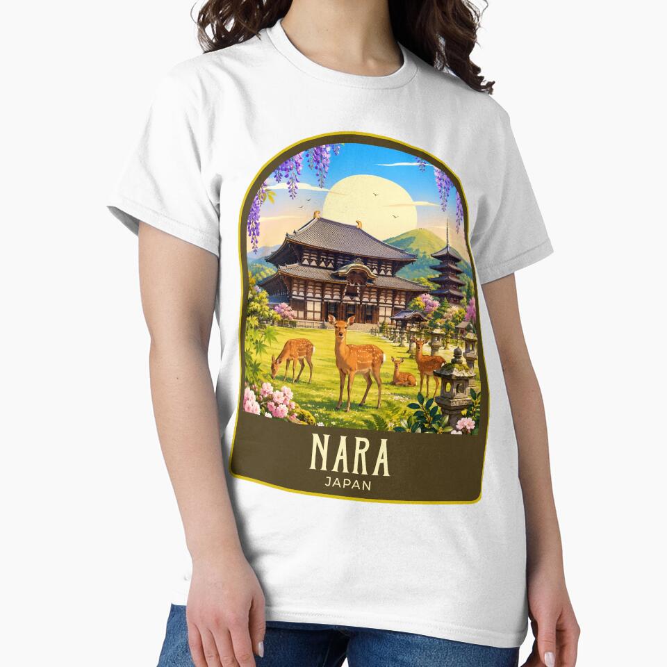 Nara Vintage Travel Illustration by HomeLivingCo