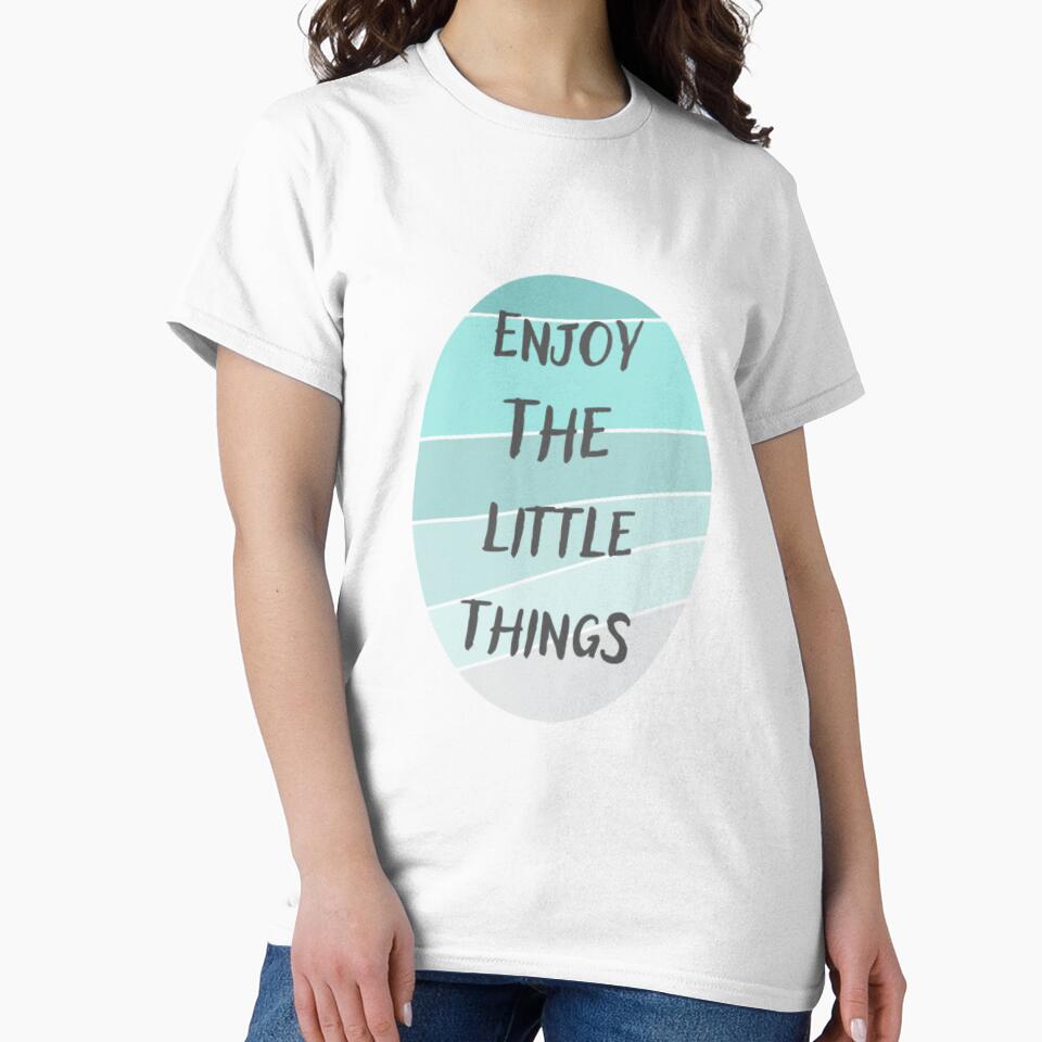Enjoy the little things, inspirational life quote (blue colour palette, color palete) by Sanaura
