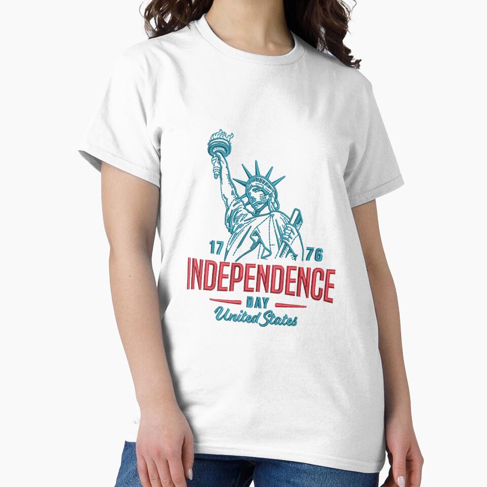 Statue Of  Liberty Independence Day Embroidery by Cre8iveSkill
