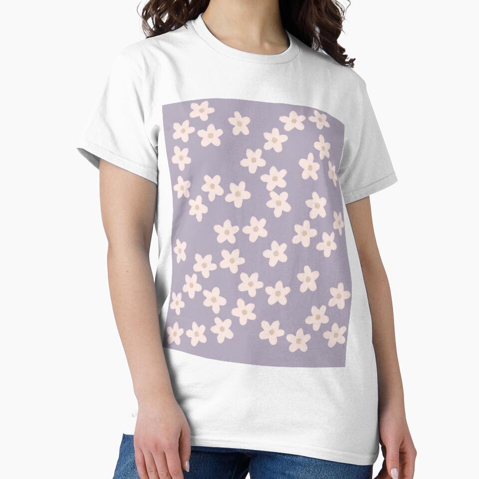 Spring Floral Daisy Print in Pastel Purple by WildeandCo