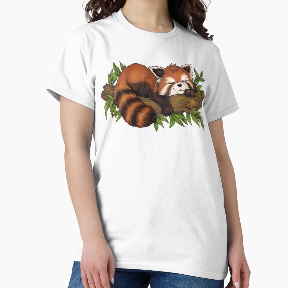 Cute Sleeping Red Panda Gift Sleep by ZadzeneaArt